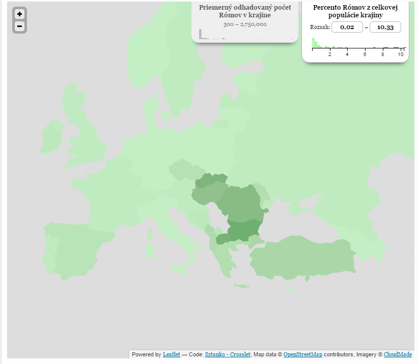Mapa Rómov v Európe
